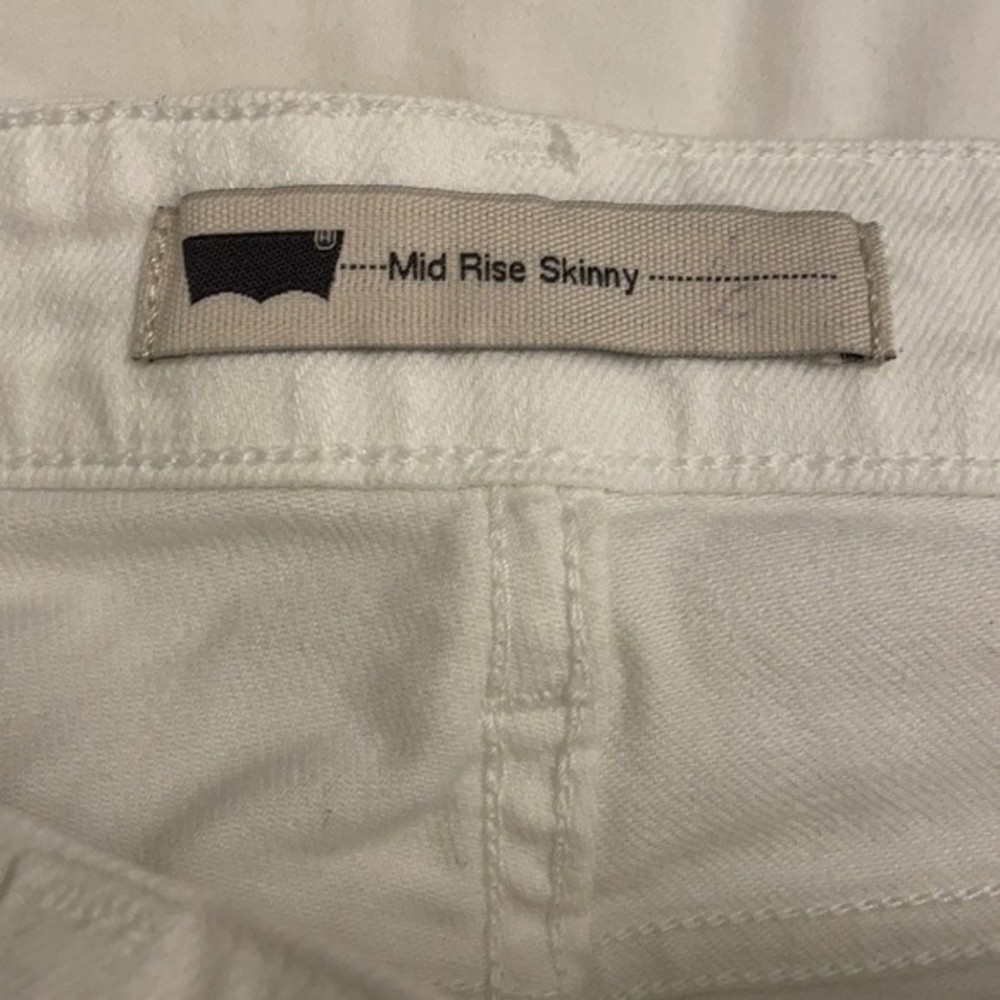 Levi's White Mid-Rise Skinny Jeans Silver Tab Womens 30X30 - Picture 2 of 15